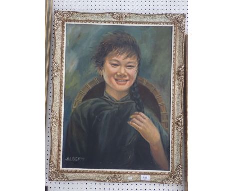 Albert - oil on canvas portrait of a Chinese girl 59 x 44cm