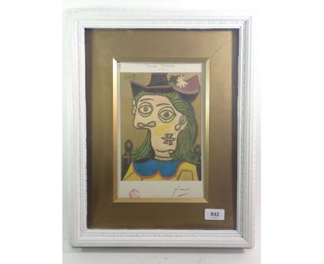 A Picasso print 'Marie Therese' with gallery stamp, 29 x 18cm 