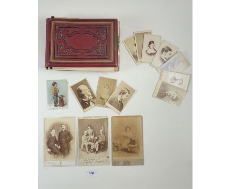A Victorian CDV photograph album together with other 19thC portrait photographs. 