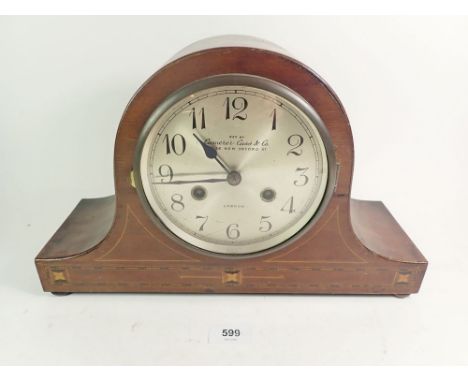 An Edwardian mahogany Camerer Cuss mantel clock 