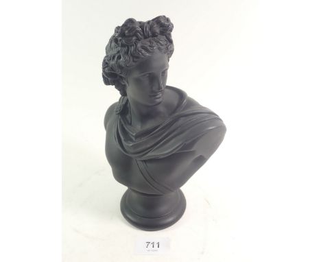 A black Parian style bust of a Roman Emperor