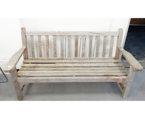 Slatted oak garden bench seat, 162cm wide 