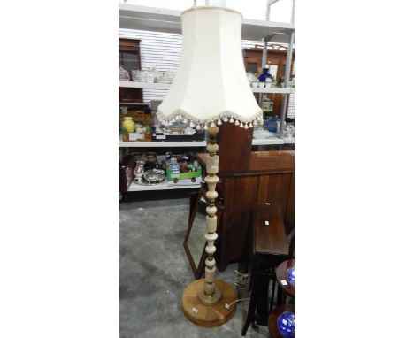 Faux marble/onyx lamp standard with circular platform base and with shade 