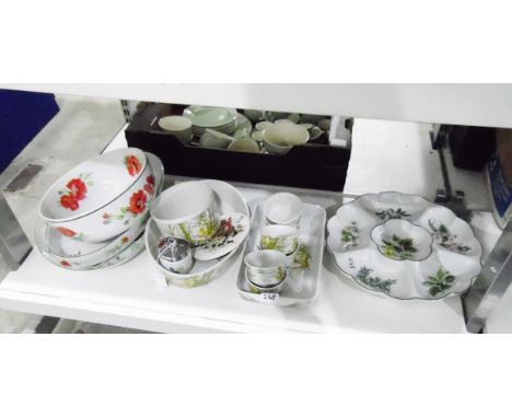 Royal Worcester 'Herbs' hors d'oeuvres dish, Royal Worcester 'Poppies' large fruit bowl, two serving dishes and other ceramic