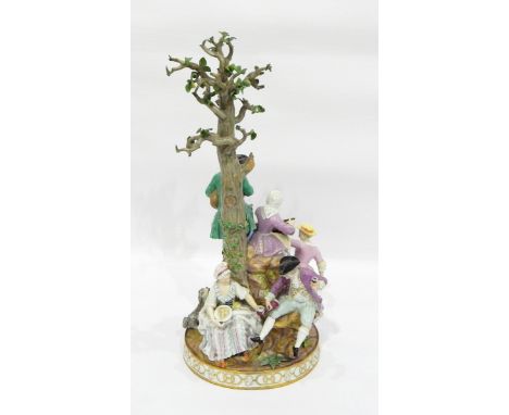Early 19th century Meissen Pastoral Bliss porcelain group after a model by Acier & Schoenheit, of figures dancing, drinking a