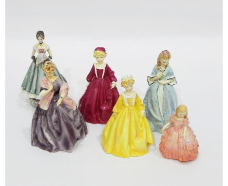 Collection of Royal Worcester porcelain figures to include F G Doughty figures 'First Dance', 19cm high, 'Grandmother's Dress