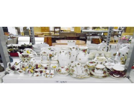 Large quantity of Royal Albert 'Old Country Roses' ornaments, vases, pin trays, a trio, photograph frames, a telephone and a 