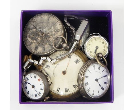 800 standard open faced pocket watch, the enamel dial inscribed 'Robert Reed', the case with engraved decoration, a silver ge