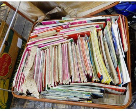 Large quantity of Ordnance Survey maps within a vintage leather travelling case 