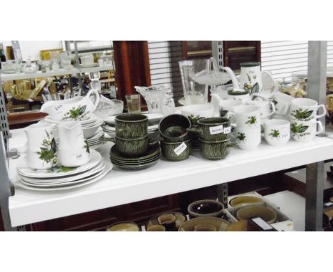 Wood & Sons part dinner service 'Alpine White Ironstone' comprising soup bowls, dinner plates, cups, saucers, coffee pot, tea
