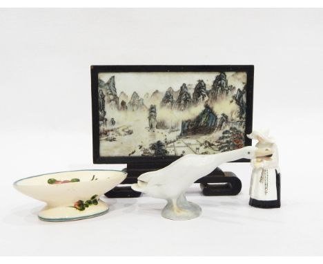 Collection of ceramics to include Griselda Hill pottery Wemyss small pedestal oval dish, 13cm wide, Royal Worcester candle sn