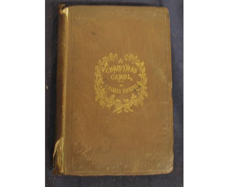 DICKENS (Charles) A Christmas Carol, 12mo, 4 plates & 4 text illustrations, half-title in blue, title imprint verso in blue, 