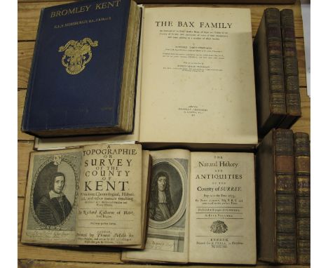 [SURREY &amp; KENT] AUBREY (John) Natural History and Antiquities of the County of Surrey, 5 vols, 8vo, vol. 1 lacks a - c8 (