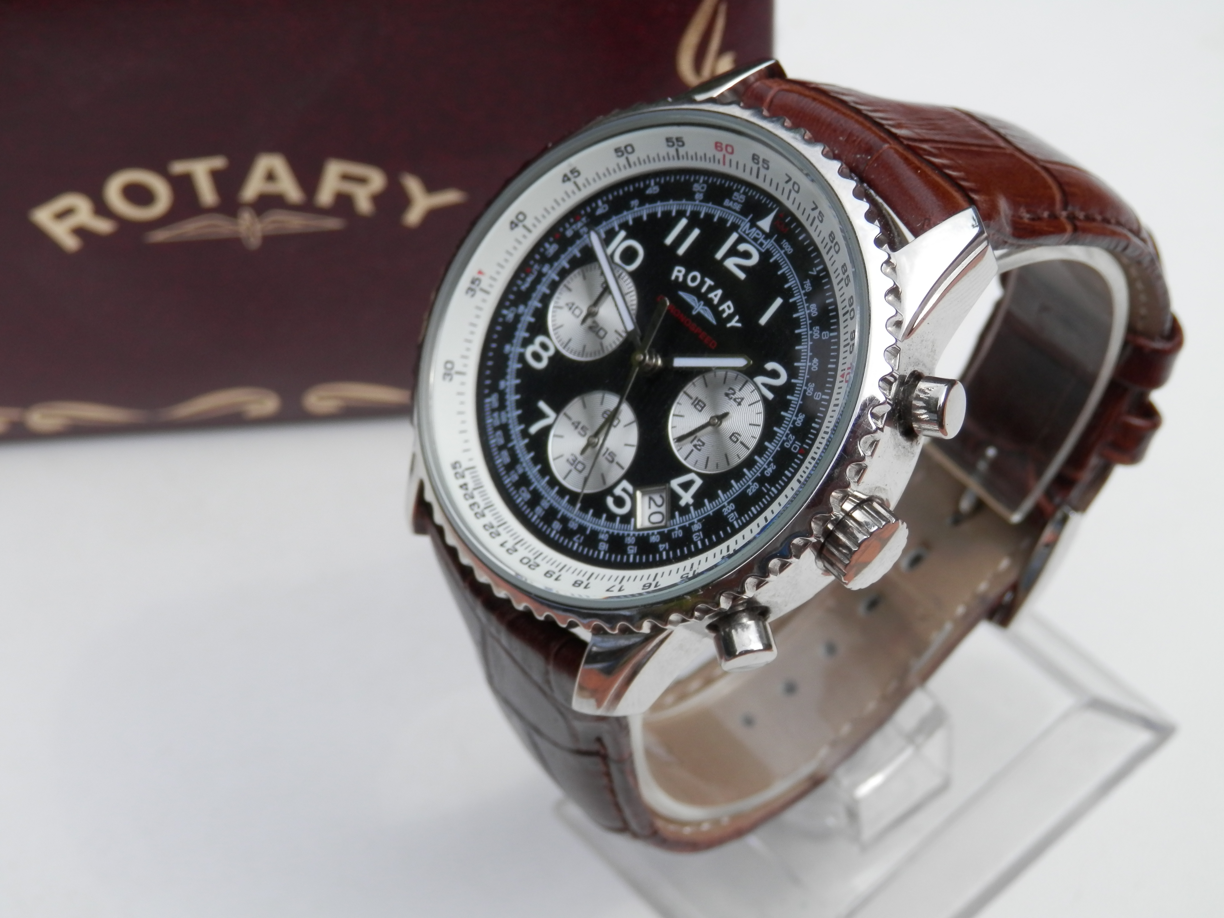 SUPERB UNWORN ROTARY CHRONOSPEED, WATERPROOF STAINLESS QUARTZ MINI DIAL
