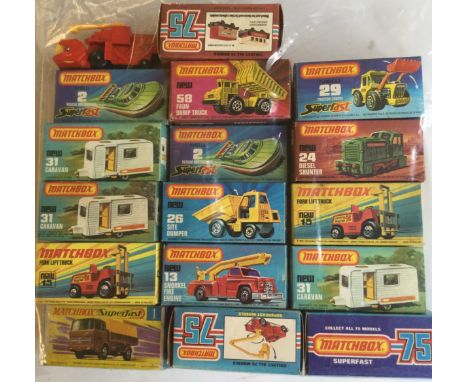 Matchbox Superfast &amp; 75 - various models including Mercedes Truck no.1, Rescue Hovercraft no.2, Snorkel Fire Truck no.13,