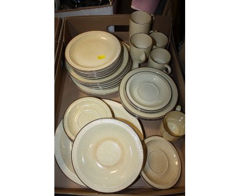 A TRAY OF RETRO POOLE CHINA 