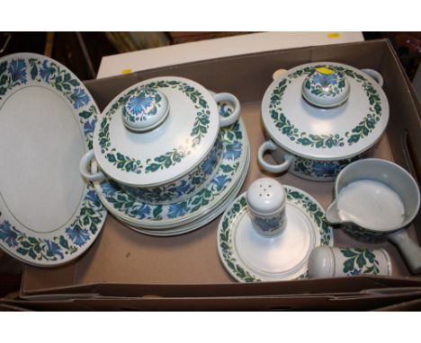 A TRAY OF MIDWINTER STONEHENGE DINNERWARE TO INCLUDE TUREENS 