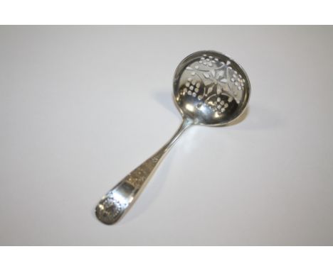 A HALLMARKED SILVER SIFTER SPOON