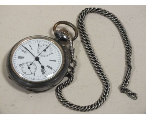AN OPEN FACED CHRONOMETER ON CHAIN A/F