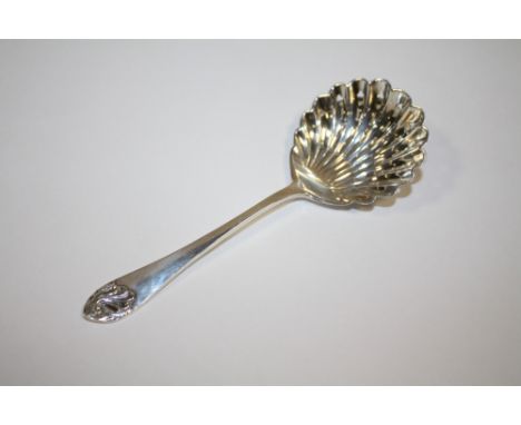 A HALLMARKED SILVER SIFTER SPOON