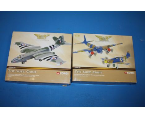 A COLLECTION OF CORGI 'THE AVIATION ARCHIVE' DIE CAST MODEL AEROPLANES, COMPRISING OF - THE SUEZ CRISIS D.H. MOSQUITO PR.16 &