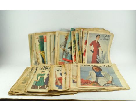 70 vintage French Fashion Magazines, c,1930's through to 1950's