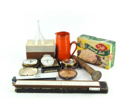 Assorted collectables, to include an Accurist lens measure and a Blessing de luxe travel clock 