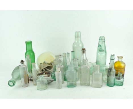 Assorted items, to include vintage glass bottles, clay pipes and more