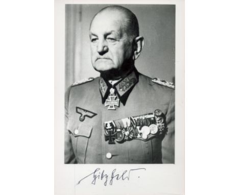 German General Otto Maximilian Hitzfeld Signed 6x4 inch vintage black and white photoAll autographs come with a Certificate o