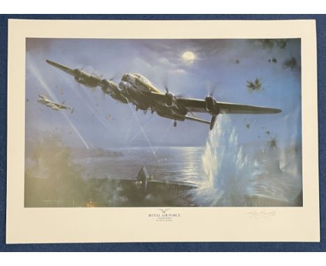 Aviation Artist Melvyn Buckley Signed on His Own Colour Print Titled Dambusters. Signed in Pencil. Print Measures 28 x 21 inc