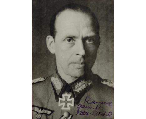 WW2 German General Werner Ranck Signed Vintage 6x4 inch Black and white photo. Signed in blue fountain penAll autographs come