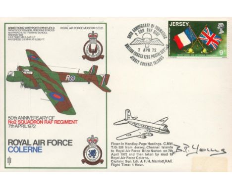 WW2 RAF BP Young Signed 50th Anniversary of No2 Squadron RAF Regiment 7th April 1972 FDCAll autographs come with a Certificat