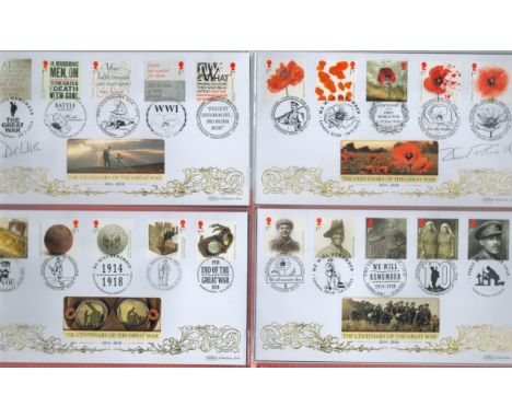 Collection of 29 The Great War Centenary First Day Covers. 5 Are Signed. All Covers Contain Valuable Stamps. All Covers Postm