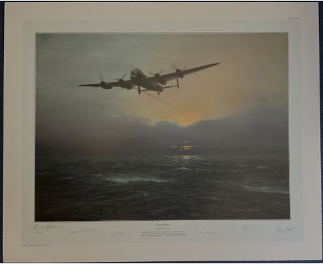 6 Signed Gerald Coulson Colour Print Titled Alone at Dawn. 14/500. Signed in pencil by Artist, Flight Lieutenant BILL NORTH, 
