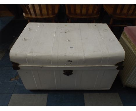 A White Painted Tin Cabin Trunk.