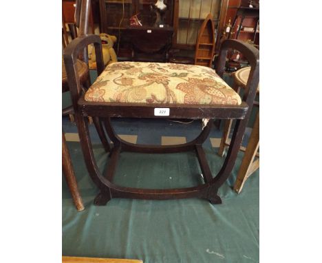 An Art Deco Tapestry Topped Stool. 