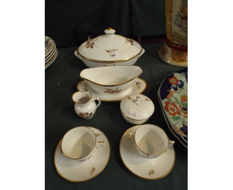 A Collection of Royal Copenhagen Dinnerwares to Include Lidded Tureen, Sauce Boat, Cream Jug, Sugar Bowl and Two Coffee Cans 