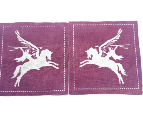 Pair of British WWII type Parachute Regiment Pegasus shoulder patches. P&amp;P Group 1 (£14+VAT for the first lot and £1+VAT 