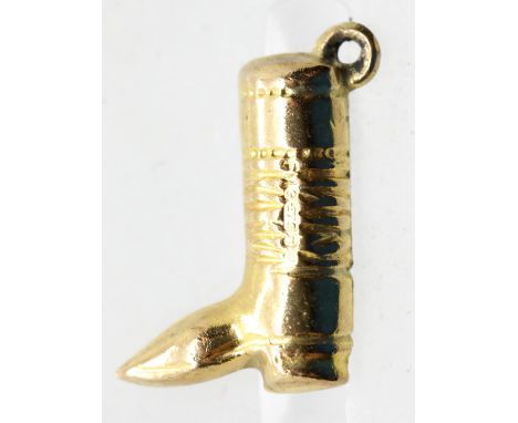 1970s 9ct gold boot charm. P&amp;P Group 1 (£14+VAT for the first lot and £1+VAT for subsequent lots) 