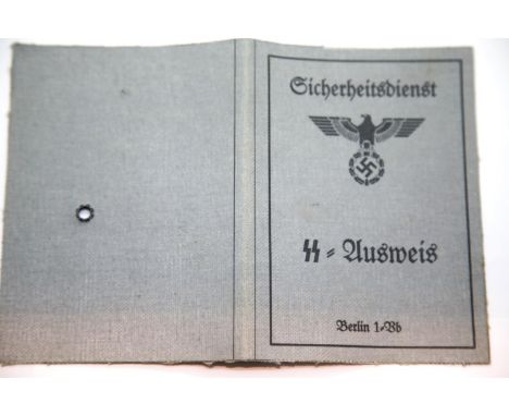 German WWII style canvas SS Ausweis. P&amp;P Group 1 (£14+VAT for the first lot and £1+VAT for subsequent lots) 