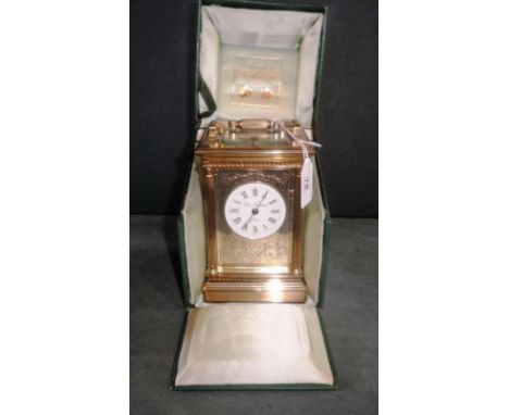 Charles Frodsham, a brass five glass carriage clock, the pillared architectural case enclosing an eight day repeating bell st