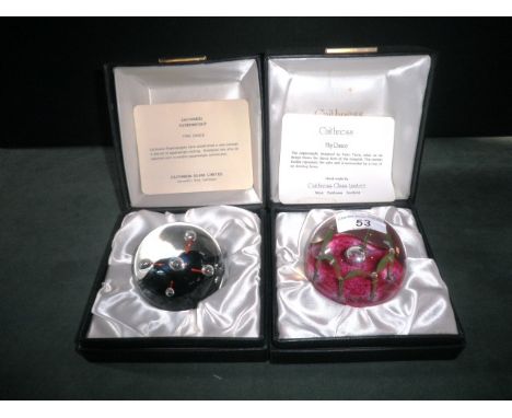 Two boxed Caithness paperweights, May Dance and Fire Dance.