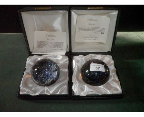 Two boxed limited edition Caithness paperweights, including Cormorant number 499/500 and Eider Duck number 94/500.