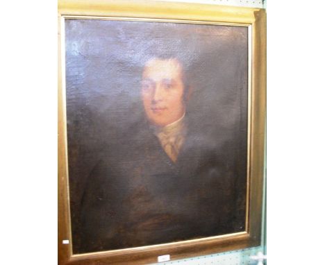 Nineteenth century British school, head and shoulders portrait of a nobleman.  Oil on canvas, 74 x 62cm in wood moulded frame