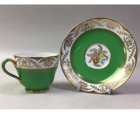COLLECTION OF SPODE TEA AND DINNER WARE, comprising a part tea service decorated in the Regent pattern, with floral and gilt 