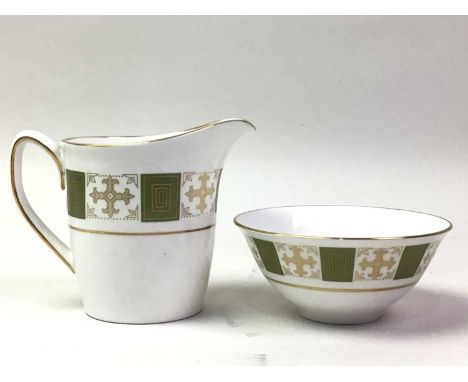 SPODE PERSIA TEA SERVICE, AND A SYLVAC POTTERY BUNNY also comports, cups and platesthe bunny 21.5cm high 