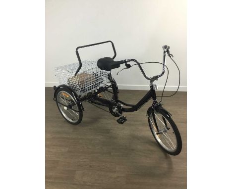 ADULTS TRICYCLE, 20TH CENTURY in a black colourwayThe wheels are 20 inches, 19.5 inch frame, the box has a set of Allen keys,