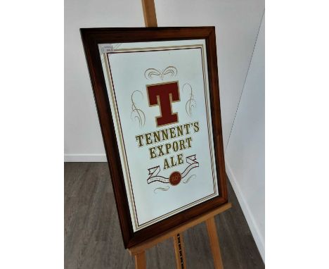 TENNENT'S EXPORT ALE 80', ALONG WITH A LANGS SUPREME SCOTCH WHISKY MIRROR and a McEwan's Export postcard display77cmx 52cmQty