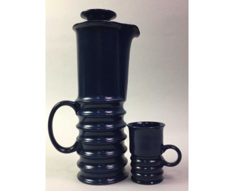 TWO PART COFFEE SETS, LATE 20TH CENTURY one decorated with lions, comprising cups, saucers, bowl and coffee pots