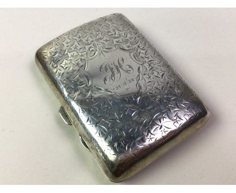 TWO SILVER VESTA CARD CASES, AND A HIP FLASK the larger dated Birmingham 1936, maker John Henry WynnQty: vesta cases 226g, (3